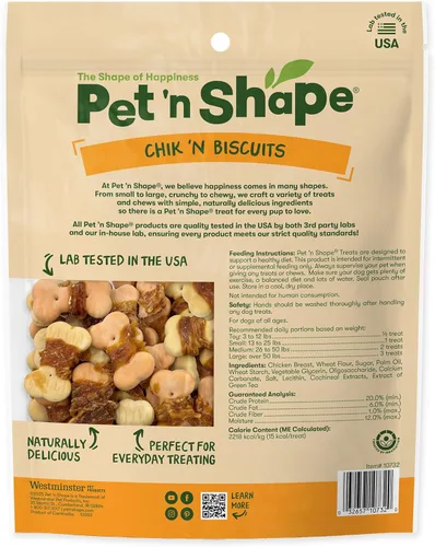 Miniatura 2 de Pet 'n Shape Chik 'n Wrapped Biscuits – Golosinas naturales envueltas en pollo para perros, 35 onzas