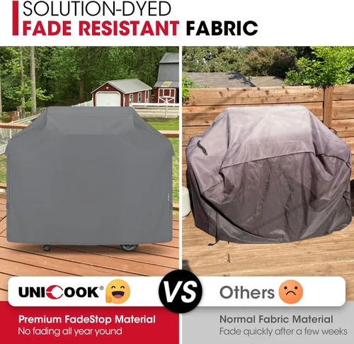 Miniatura 3 de Unicook - Funda para parrilla a gas al aire libre, cubierta de parrilla de 60 pulgadas, protector de barbacoa resistente al agua y a la Gris