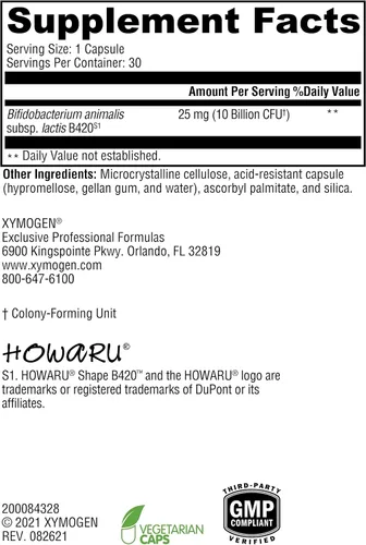 Miniatura 2 de XYMOGEN ProbioMax Lean - Suplemento probiótico para apoyar la función de barrera intestinal* - Bifidobacterium animalis subsp lactis B420