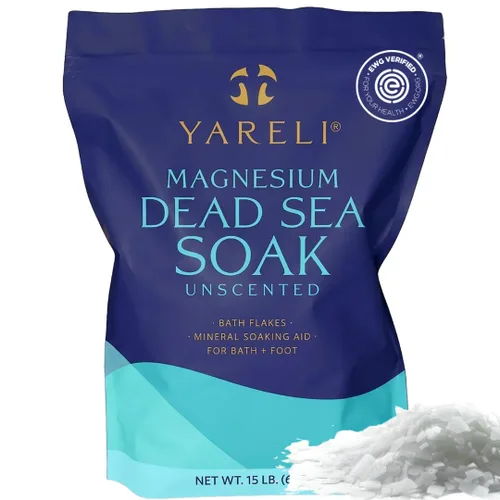 Yareli Copos de magnesio, 15 libras, baño del mar muerto y remojo de pies, alternativa a la sal de Epsom con más de 800,000 mg de cloruro de