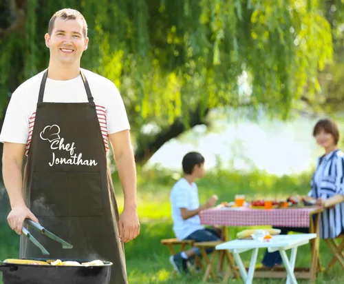 Miniatura 6 de Delantal de chef personalizado, delantal para mujeres u hombres con bolsillos, delantales de cocina para mujeres, delantal de chef para hombres