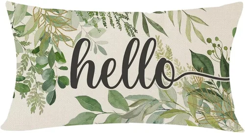 Miniatura 7 de PANDICORN Fundas de almohada botánicas bohemias de primavera de 12 x 20 pulgadas, vegetación de plantas verdes, decoración de primavera y verano