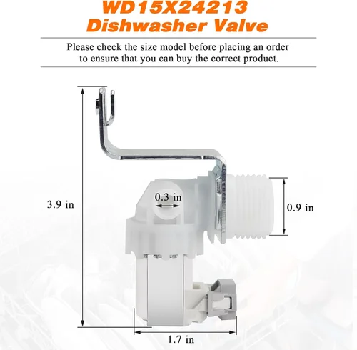 Miniatura 5 de Blutoget WD15X24213 WD15X22999 WD15X26140 - Válvula para lavavajillas GE, compatible con lavavajillas GE, sustituye a 4547181 AP6286892 PS12342758