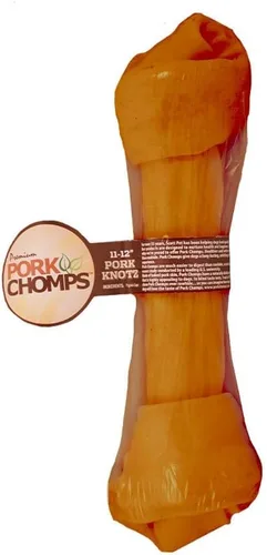 Miniatura 17 de Pork Chomps Masticable para perros de piel de cerdo al horno, nudo de 11 pulgadas, 1 unidad