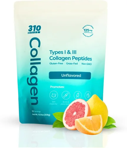 Miniatura 8 de 310 Nutrition Péptidos de colágeno para mujeres y hombres – Colágeno hidrolizado alimentado con pasto con ácido hialurónico, resveratrol, vitamina C
