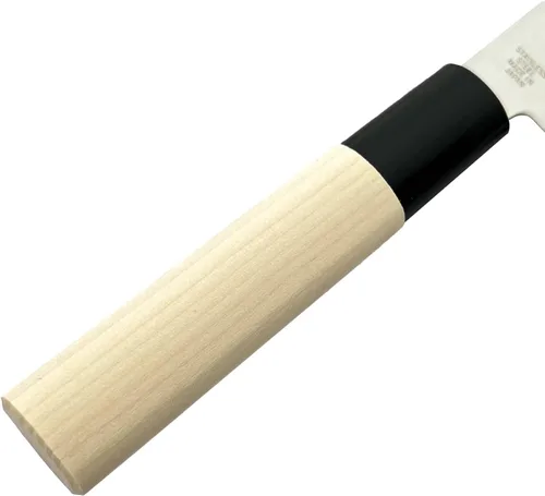 Miniatura 5 de KAKUSEE Seki Tsubazo - Cuchillo Deba pequeño de 3.9 pulgadas y juego de tela de pintura japonesa, cuchillo de chef japonés para pescado y carne