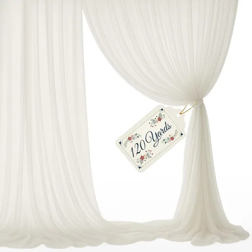 Miniatura 13 de Paneles de tela de gasa transparente Tela de gasa negra de 3 yardas de 120 pulgadas de ancho Uso para cortina de telón de fondo, bodas y eventos