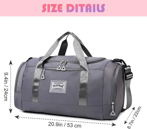 Miniatura 2 de RLGPBON Bolsa de gimnasio para mujeres y hombres, bolsa de lona para deportes, gimnasios y escapadas de fin de semana, bolsa de lona impermeable