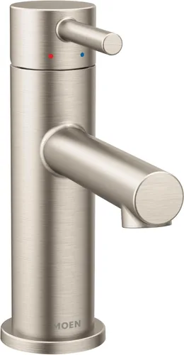 Grifo monocomando Moen de arco alto para baño, 6190BN Níquel cepillado