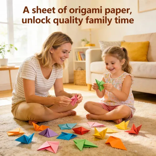 Miniatura 4 de Papel de origami cuadrado de 6 pulgadas, 500 hojas, 20 colores vivos, doble cara para niños y adultos, proyectos de arte y manualidades