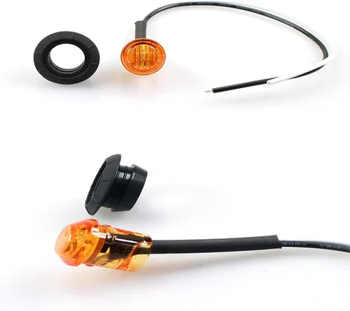 Miniatura 7 de 10 luces de marcador LED ámbar de 3/4 pulgadas, luz LED de marcador de remolque, luz LED de marcador de bala, luz indicadora de identificación