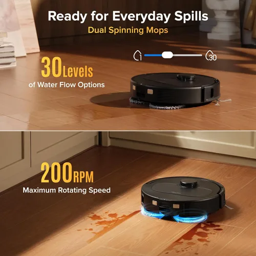 Miniatura 5 de roborock Qrevo S Pro Robot aspiradora y trapeador, succión de 18,500 Pa, base multifuncional con mopa autolimpiante de 167 ℉, evita obstáculos Negro
