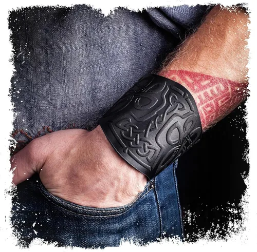 Brazaletes de Cuero 100% Auténtico Hechos a Mano - Guante de Muñeca - Pulseras de Cuero Reales - Brazaletes de Armadura de Cosplay Vikingo -