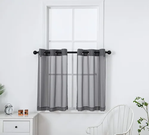 Miniatura 71 de PI - Cortinas traslúcidas con paneles pequeños, cortina transparente para ventana de cocina, mirador, 2 paneles