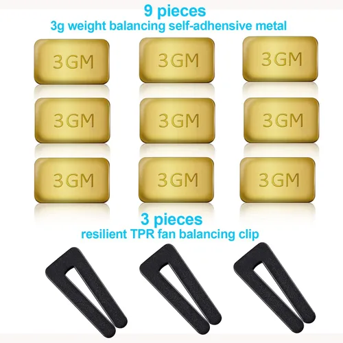 Miniatura 3 de Kit de equilibrio de ventilador de 12 piezas, 3 juegos de ventiladores de techo, kit de equilibrio de aspas que incluye 3 clips resistentes y 9