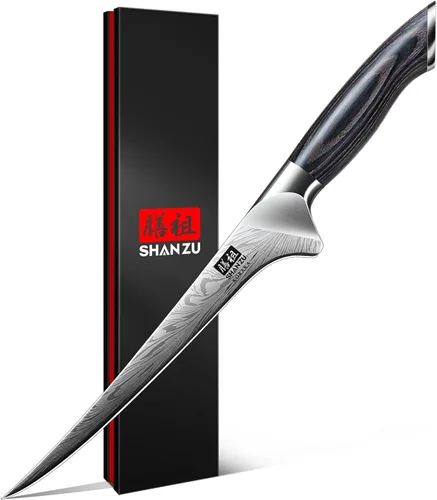 Miniatura 10 de SHAN ZU Cuchillo de chef en acero en polvo, cuchillo de cocina japonés de 8 pulgadas, cuchillos de chef ultra afilados, cuchillos japoneses de alto