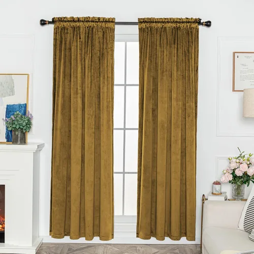 Miniatura 9 de FY FIBER HOUSE 2 paneles de ventana, oscurecimiento de habitación, bolsillo para barra, terciopelo de lujo súper suave, eficiencia energética, 52
