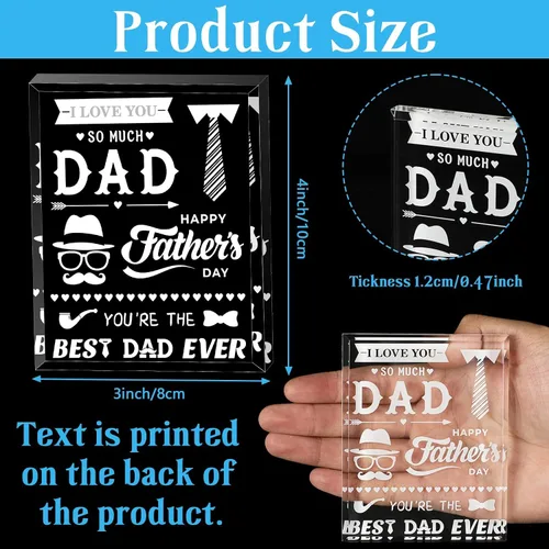 Miniatura 2 de gisgfim Regalos para papá para el Día del Padre, regalos de cristal acrílico significativo, recuerdo de papá, pisapapeles acrílico, regalo