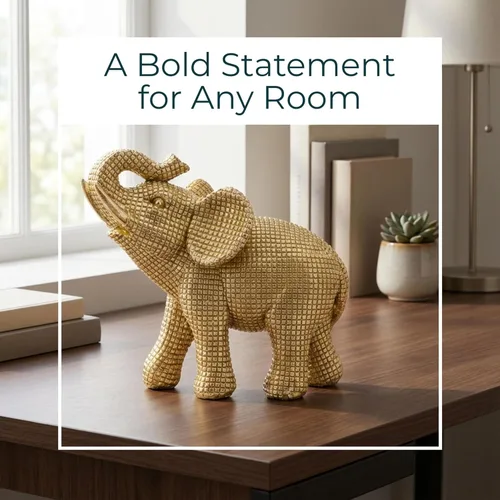 Miniatura 3 de Figura decorativa de elefante de resina para decoración del hogar y el baño, estatua de adorno para escritorio de oficina, sala de estar