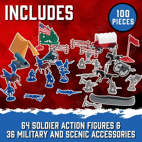 Miniatura 2 de Figuras de acción de militares de la Guerra Civil, gran cubeta de soldados de la Guerra Civil (más de 100 artículos)