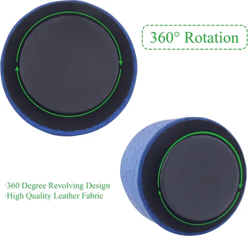 Miniatura 4 de Organizador redondo de cuero para suministros de arte, soporte para control remoto, giro de 360 grados, soporte multifuncional para lápices, 4
