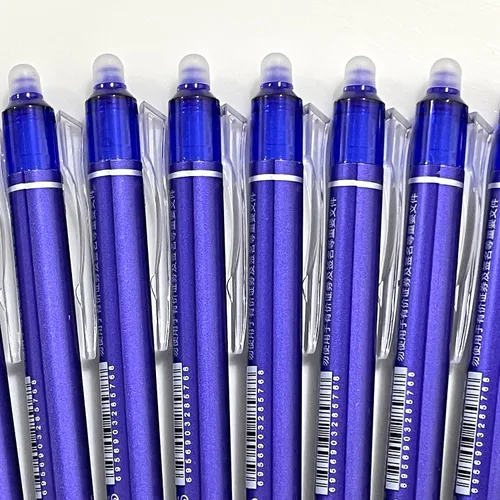 Miniatura 6 de sencoo Paquete de 5 bolígrafos de gel azul borrables retráctiles y borrables de tinta azul para estudiantes, papelería, oficina, premios escolares