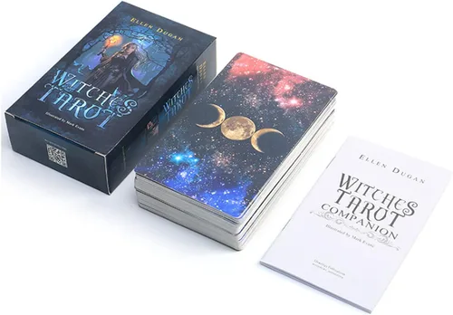 Fankexi Juego de cartas de tarots con guía, 78 cartas de tarot de brujas, juego de adivinación del destino, duradero para principiantes y lectores
