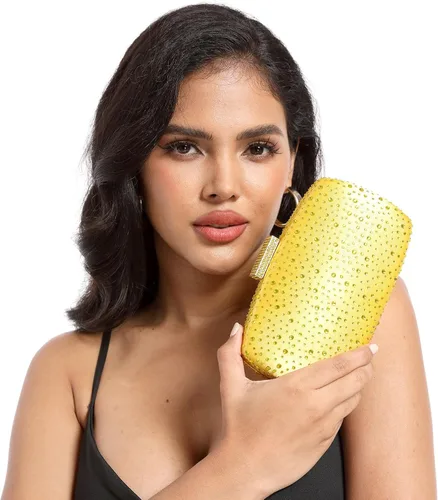 Miniatura 3 de Boutique De FGG Bolsos de noche para mujer, bolsos de mano de cristal para fiesta de boda, bolsos de diamantes de imitación para novia