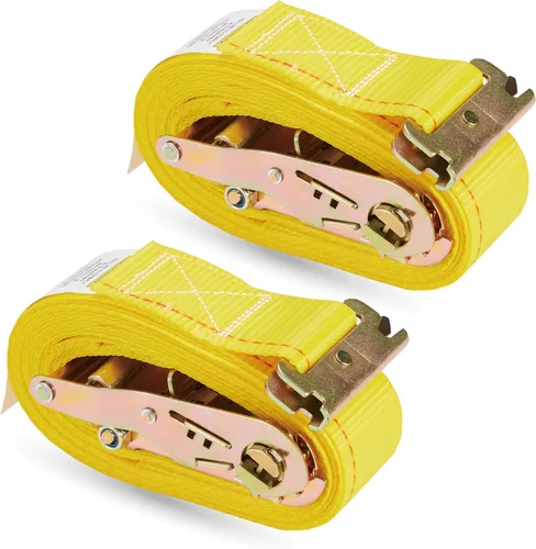 Paquete de 2 correas de trinquete E-Track de 2 pulgadas x 12 pies x 4,400 de fuerza para amarre de carga en remolque cerrado y camioneta por KODIAK