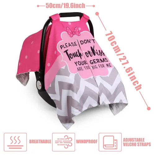 Miniatura 3 de Metplus Funda de asiento de coche de bebé 2 en 1, toldo de asiento de coche para bebés, cubierta de lactancia multiusos para mamá, fundas para Rayas