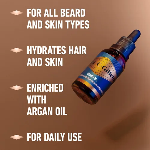 Miniatura 8 de King C. Gillette Aceite para barba para hombres – Argán, Jojoba, aguacate, semillas de macadamia y aceites de almendras – Hidrata y suaviza la barba
