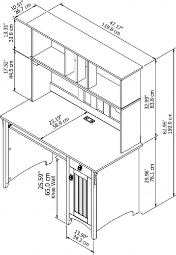 Miniatura 10 de Bush Furniture Salinas Mission escritorio con gabinete, Madera