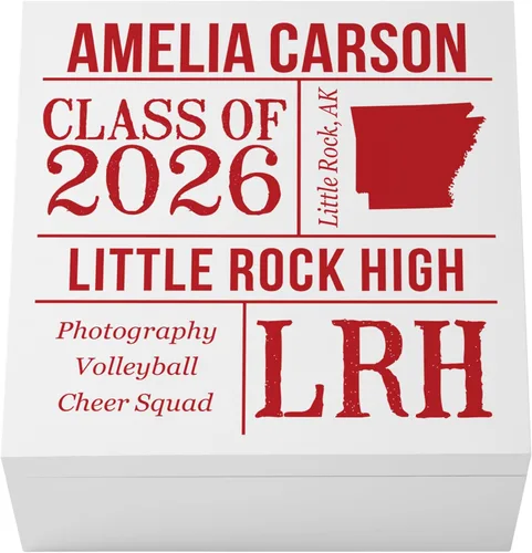 Miniatura 13 de Let's Make Memories Caja de recuerdos personalizada, para la clase de graduación de 2026 o cualquier año, caja de recuerdos de graduados