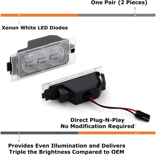 Miniatura 2 de iJDMTOY OEM-Fit - Kit de luces LED completas de 3 W para matrícula compatible con Ford 2007-14 Edge, Escape 2008-12 y Mercury Mariner 2008-11