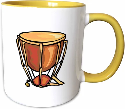 Miniatura 10 de 3dRose Timpani Jagged Realistic Image - Taza de dos tonos, 11 onzas, color negro