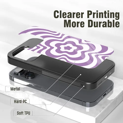 Miniatura 3 de Fundas de teléfono con estampado de flores, Kawaii para niñas, estéticas para iPhone 11, 12, 13, 14, 15, 16 Pro Max Plus Mini X 7 8 SE, para Samsung