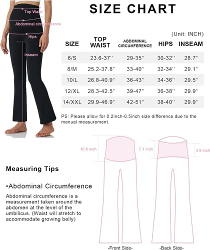 Miniatura 6 de POSHDIVAH Pantalones de yoga de maternidad para mujer, para trabajo, descanso, elásticos, corte de bota, pantalones acampanados para embarazo