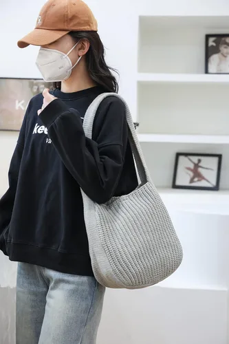 Miniatura 31 de ENBEI Bolsos de hombro para mujer Bolsos de ganchillo Bolso de punto grande Bolso de mano estético para la escuela lindo Bolsas de mano Bolsa