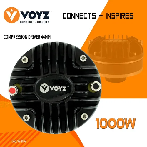 Miniatura 5 de VOYZ Controlador de compresión de garganta Twist-On - Alta potencia 800/1000/1500 W con bobina de voz de titanio - Actualización de audio