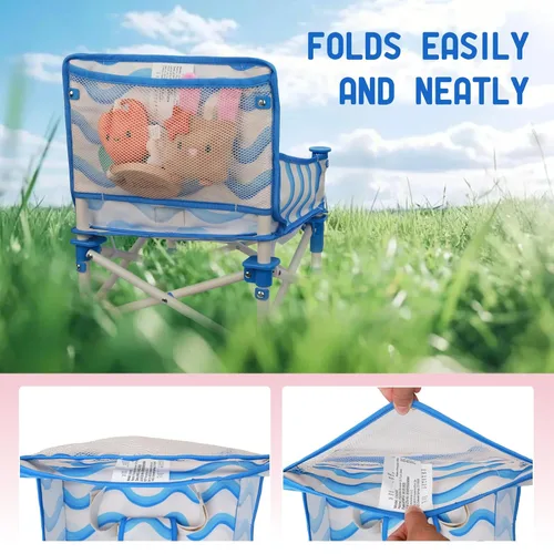 Miniatura 7 de Tiny Marvels Silla de bebé portátil 3 en 1, asiento elevador acogedor, silla de bebé con bandeja, plegable compacta, silla para niños pequeños