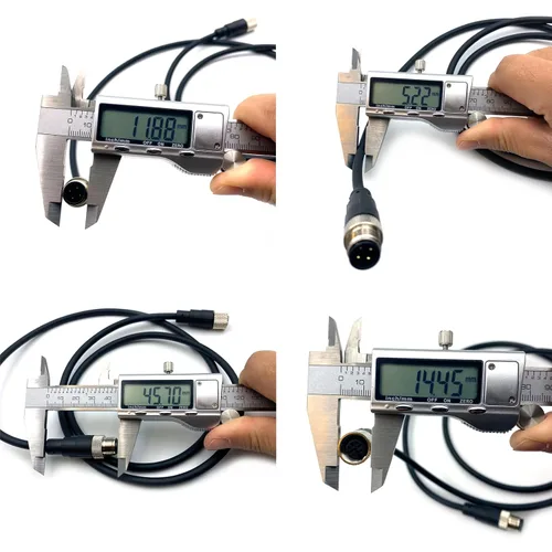 Miniatura 4 de Cable conector macho a hembra M12, un código de alambre de moldeo recto hembra a macho Sensor de aviación Cable eléctrico de PVC 250V 4A AC/DC Cable