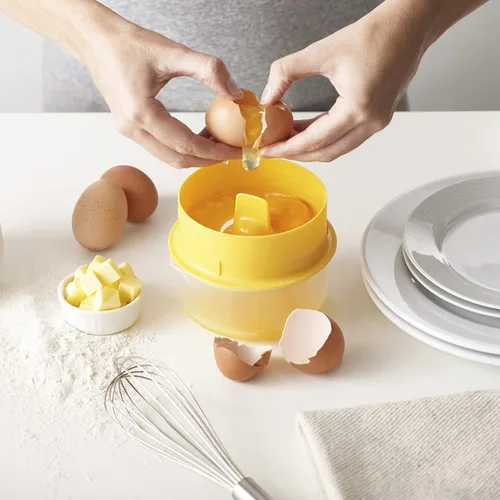 Miniatura 6 de Separador de huevos, fácil de, separa hasta 6 yemas, no, reutilizable para panadería casera (amarillo)