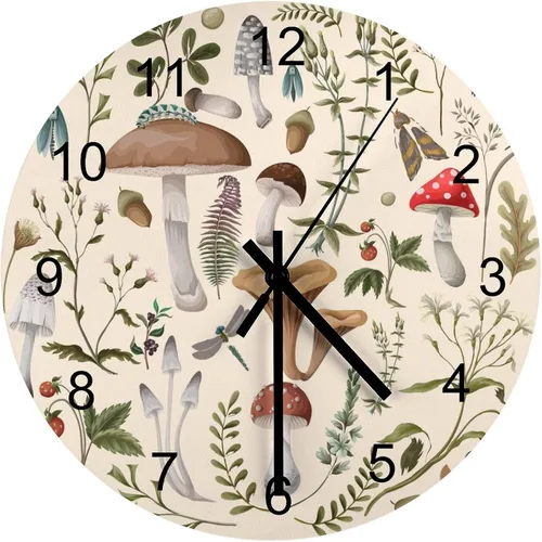Miniatura 30 de Reloj de Pared de Flores Silencioso Sin Tictac Operado por Batería, Caricatura de los 70s Linda Flor Abstracta Pastel Margarita Reloj Floral