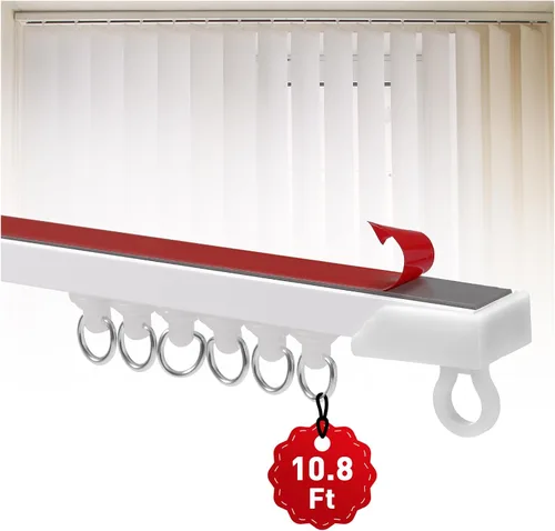 Miniatura 8 de Cortina de techo autoadhesiva de 8.1 pies, sin taladros, para montaje en techo/pared, barra de cortina inflexible y cortable para caravana