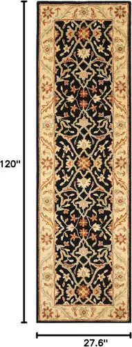Miniatura 3 de SAFAVIEH colección Antiquity - Alfombra de pasillo, 2.3 x 10 pies, negra, hecha a mano, estilo tradicional oriental de lana, ideal para áreas