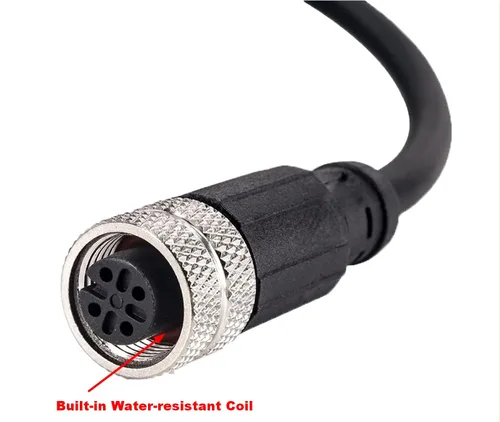 Miniatura 2 de Cable conector hembra doble M12 de 4 pines – Cable de extensión de sensor impermeable industrial, cable de señal seguro codificado A