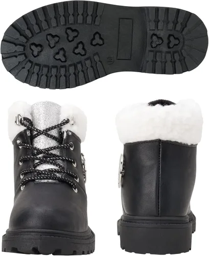 Miniatura 6 de bebe Botas de invierno para niñas, botas de trabajo resistentes al agua con puños de sherpa y purpurina