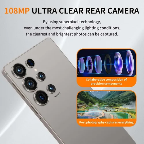 Miniatura 5 de Teléfonos desbloqueados 5G, HD de 6.9 pulgadas, batería de 8000 mAh, 8+256 GB, teléfono inteligente Android 15.0, cámara de 72+108 MP, lápiz óptico