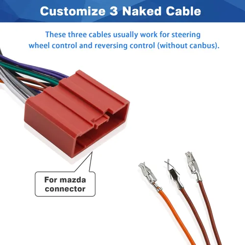 Miniatura 5 de Adaptador de arnés de cableado de radio ISO compatible con Mazda CX7 CX9 MPV Cable de arnés de cable estéreo multicolor