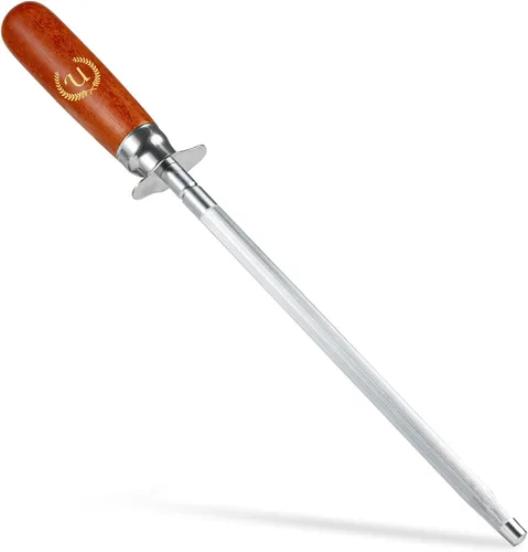 Miniatura 12 de Varilla afiladora de cuchillos, acero al carbono de 13 pulgadas para cuchillos de cocina, barra de afilado magnetizada profesional con chapado